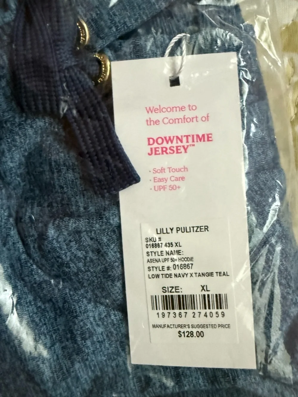 Lilly Pulitzer Asena Blue Hoodie Top - Picture 2 of 3
